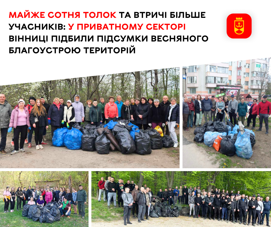 Майже сотня толок та втричі більше учасників: у приватному секторі Вінниці підбили підсумки весняного благоустрою територій 